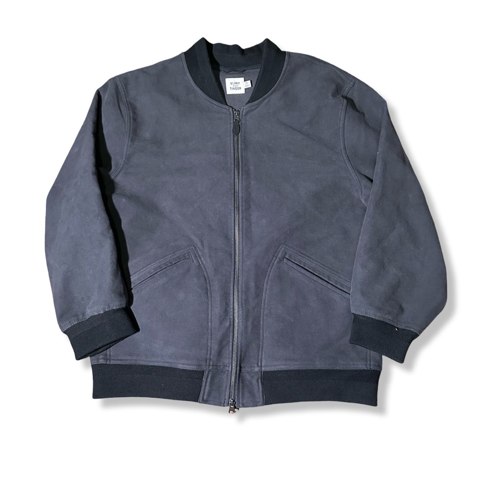 Flint And Tinder Men’s Moleskin Bomber XL Gray with Black Trim